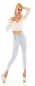 Preview: Figurbetonte High Waist Jeans im Corsage Look mit Schnürung - ice blue