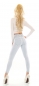 Preview: Figurbetonte High Waist Jeans im Corsage Look mit Schnürung - ice blue