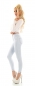 Preview: Figurbetonte High Waist Jeans im Corsage Look mit Schnürung - ice blue