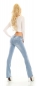 Preview: Middle Waist Bootcut-Jeans in heller Waschung - ice blue
