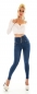 Preview: Figurbetonte High Waist Push Up Jeans im Corsage Look - blue washed