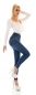 Preview: Figurbetonte High Waist Push Up Jeans im Corsage Look - blue washed