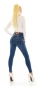 Preview: Figurbetonte High Waist Push Up Jeans im Corsage Look - blue washed