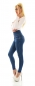 Preview: Figurbetonte High Waist Push Up Jeans im Corsage Look - blue washed