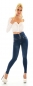 Preview: Figurbetonte High Waist Push Up Jeans im Corsage Look - dark blue