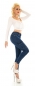 Preview: Modische High Waist Jeans im Cargo Design - dark blue