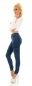 Preview: Modische High Waist Jeans im Cargo Design - dark blue