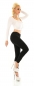 Preview: Modische High Waist Jeans im Cargo Design - schwarz