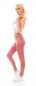 Preview: Freche High Waist Sportleggings mit Glamour-Highlights in dark salomon