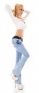 Preview: Modische Bootcut-Jeans mit Stretch-Gürtel in light blue