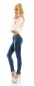 Preview: Stretch Jeans mit Schleifen-Verzierung - blue washed