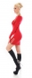 Preview: Longpullover mit XXL-Rollkragen und Glamour-Zippern in rot