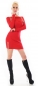 Preview: Longpullover mit XXL-Rollkragen und Glamour-Zippern in rot