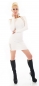 Preview: Longpullover mit XXL-Rollkragen und Glamour-Zippern in weiß