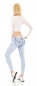 Preview: Sexy Push Up Skinny Jeans mit Vintage-Effekten - light blue