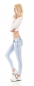 Preview: Sexy Push Up Skinny Jeans mit Vintage-Effekten - light blue