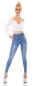 Preview: Figurbetonte High Waist Jeans im Corsage Look - hellblau