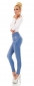 Preview: Figurbetonte High Waist Jeans im Corsage Look - hellblau