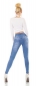 Preview: Figurbetonte High Waist Jeans im Corsage Look - hellblau