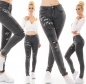 Preview: Skinny Jeans im Used-Look mit Schrift-Prints - dark grey