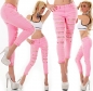 Preview: Sommerliche Röhrenjeans im Destroyed-Look - neonpink