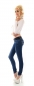 Preview: Skinny-Jeans in aktueller Waschung mit breitem Gürtel in dark blue