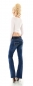 Preview: Moderne Bootcut-Jeans mit Stretch-Gürtel in dark blue
