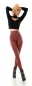 Preview: High Waist Thermo Leggings mit Zipper im Kunstlederlook - bordeaux