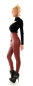 Preview: High Waist Thermo Leggings mit Zipper im Kunstlederlook - bordeaux