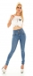 Preview: Figurbetonte High Waist Jeans im Corsage Look - blue washed