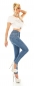 Preview: Figurbetonte High Waist Jeans im Corsage Look - blue washed