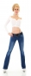 Preview: Bootcut-Jeans mit breitem Stretch-Gürtel in blue washed