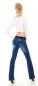 Preview: Bootcut-Jeans mit breitem Stretch-Gürtel in blue washed