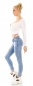 Preview: Sexy 7/8-Jeans mit modischen Used-Effekten in bleach blue