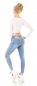 Preview: Sexy 7/8-Jeans mit modischen Used-Effekten in bleach blue