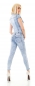 Preview: Figurbetonter Jeans-Overall mit Schmuck-Applikationen in blue washed