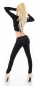 Preview: Moderne Skinny-Jeans mit Zier-Zippern in schwarz