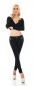 Preview: Moderne Skinny-Jeans mit Zier-Zippern in schwarz