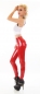 Preview: Sexy Stretchhose im Latex-Look mit Zierzippern in rot