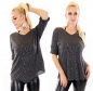 Preview: Leicht transparentes Langarm-Shirt im Leo-Look - anthrazit