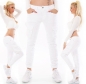 Preview: Boyfriend-Jeans im Cargo-Design mit Pattentaschen in weiß