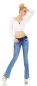 Preview: Push Up Bootcut-Jeans inkl. Stretch-Gürtel in blue washed