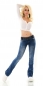 Preview: Used Bootcut-Jeans mit Stretch-Gürtel in blue washed