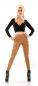 Preview: Sexy Highwaist Thermo-Leggings mit Glamour-Schriftprints - cappuccino