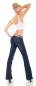 Preview: Moderne Flare Cut Schlagjeans in dunkler Waschung inkl. Gürtel - darkblue