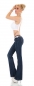 Preview: Moderne Flare Cut Schlagjeans in dunkler Waschung inkl. Gürtel - darkblue