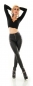 Preview: High Waist Thermo-Leggings im Wetlook - schwarz