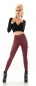 Preview: High Waist Thermo-Leggings im Wetlook - bordeaux