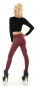 Preview: High Waist Thermo-Leggings im Wetlook - bordeaux