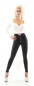 Preview: Sexy High Waist Jeans mit Knopfleiste - schwarz